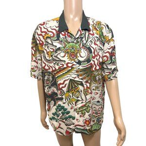 Volcom Yusuke Hamamoto Mens Shirt Graphic Art Short Sleeve XL Skateboarding
